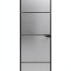 vidaXL Black Glass Interior Door Modern Aluminum Frame-0