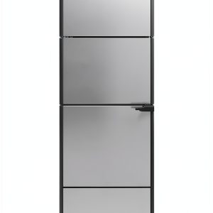 vidaXL Black Glass Interior Door Modern Aluminum Frame-0