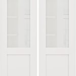 JUJUBON Interior Slab Doors Double Doors Tempered Glass MDF-0