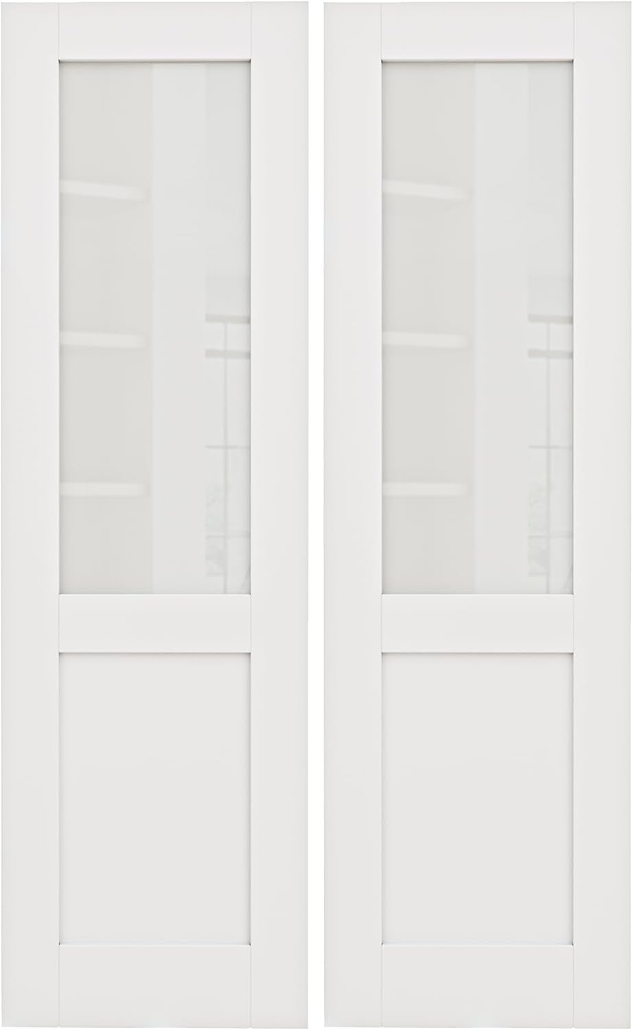 Installing JUJUBON interior double slab doors double doors tempered glass MDF in a modern bedroom