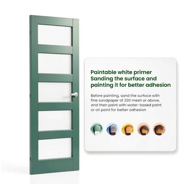 SMARTSTANDARD White Glass Pantry Door Modern Solid Core-4