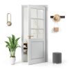 ProKitty White Wood Glass Interior Door Modern Style-8
