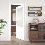 OHTOMO Solid Core Frosted Glass Door White Primed Modern-0