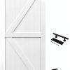 S&Z TOPHAND White Wood Barn Door Interior Slab Door-0