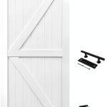 S&Z TOPHAND White Wood Barn Door Interior Slab Door-0