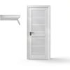 WinkLuck White Wood Modern Louvered Door Solid MDF-0