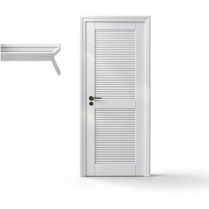 WinkLuck White Wood Modern Louvered Door Solid MDF-0