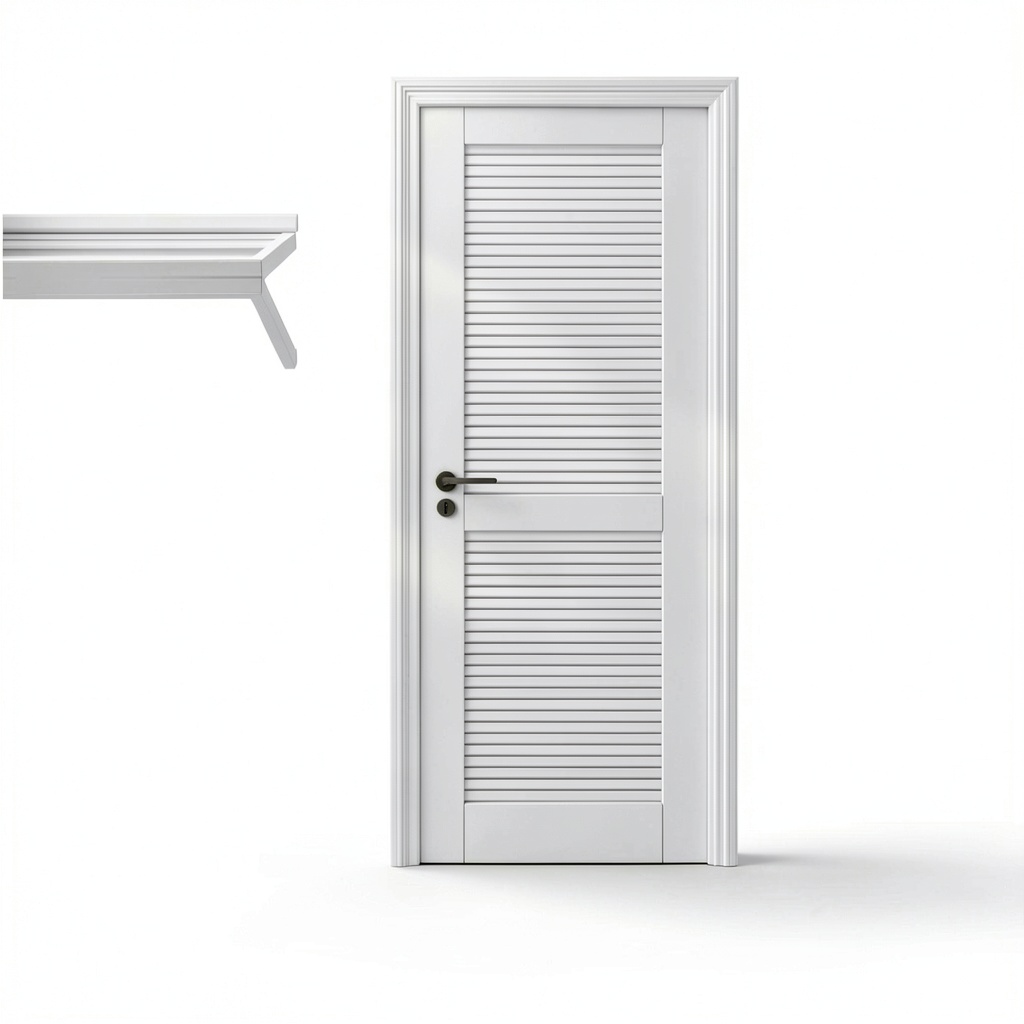 'WinkLuck white louvered door in a modern home setting'