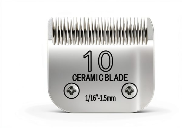 10# Pet Grooming Clipper Replacement Blades, Detachable Blade Compatible with Andis/wahl/Oster Dog Clippers,10 Blade 1/16-inch, Made of Ceramic & Stainless Steel Blade-2