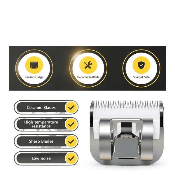 10# Pet Grooming Clipper Replacement Blades, Detachable Blade Compatible with Andis/wahl/Oster Dog Clippers,10 Blade 1/16-inch, Made of Ceramic & Stainless Steel Blade-1