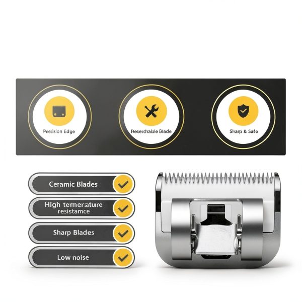 10# Dog Grooming Clipper Replacement Blades, Detachable Blade Compatible with Andis/wahl/Oster Pet Clippers,10 Blade 1/16-inch, Made of Ceramic & Stainless Steel Blade, Black-1